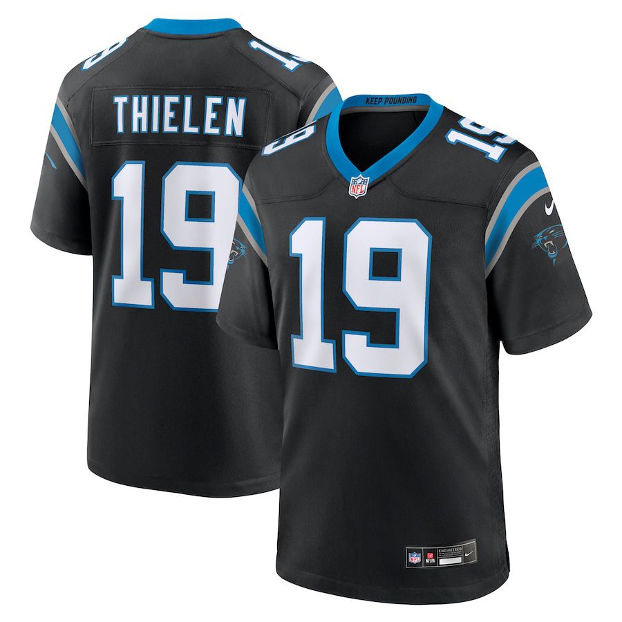 Men Carolina Panthers 19 Adam Thielen Nike Black Team Game NFL Jersey